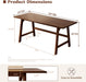Solid Wood Writing Table - 60" W Minimalist PC Computer Desk, Walnut
