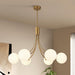 6-Light GoldGleam Sputnik Chandelier Milk White Shade