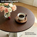 32" round Dining Table Modern Circle Small Kitchen Table for 2-4 People Farmhouse Dining Room Table with Amber Wood Top & Pedestal Base for Dining Room/Kitchen/Living Room