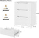 Modern 3 Drawer Dresser, Wood Chest of Drawers with Storage, Tall Nightstand with Cut-Out Handles, Side End Table, Accent Storage Cabinet for Living Room, Entryway, White