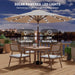 9FT Outdoor Patio Umbrella with Solar Lights, Market Table Umbrella with Push Button Tilt & Crank, 8 Sturdy Ribs, 32 LED Lights, UV Protection for Garden Lawn Deck Backyard Pool (Beige)