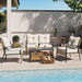 6-Piece Patio Conversation Set, Luxury Oversize Patio Furniture Set with Soft Cushions and Storage Metal Coffee Table, Outdoor Furniture Sets for Backyard, Porch (With 2 Wicker Baskets)