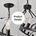 48-Inch Wagon Wheel Chandelier Black Outdoor Fixture