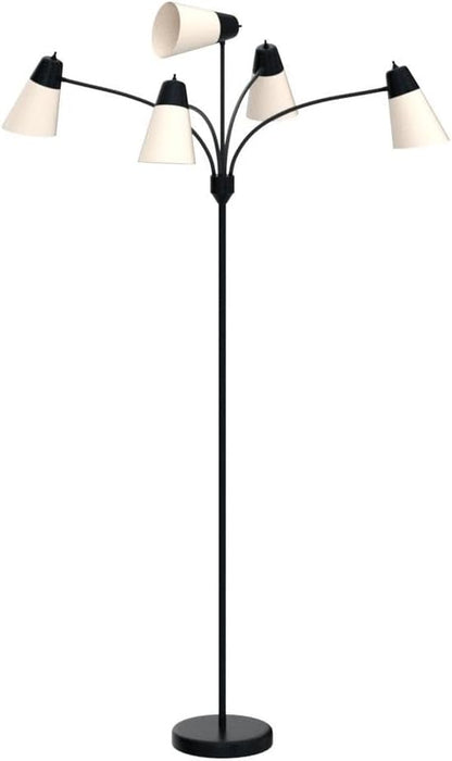 LED Floor Lamp, Medusa Multi Head Modern Tall, Rustic Adjustable Reading Standing Light for Living/Kids Room, Bedroom, Black