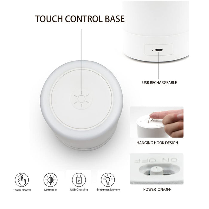 Nursery Night Light for Baby, Portable LED Touch Night Lamp for Kids and Adult, Breastfeeding, Sleep Aid, USB Rechargeable Nursing Lamp, Bedside Dimmable Warm Night Light, Soft Eye Caring