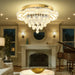 Gold Crystal Chandelier 24 Inch Dimmable Illumination