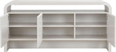 Waterfall Sideboard Buffet Cabinet with Open Shelf and Hidden Storage
