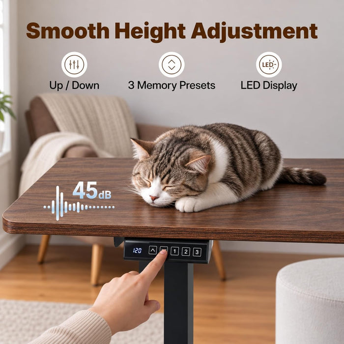 55" L-Shaped Electric Standing Desk with Drawers and Storage Cabinet, Height Adjustable Corner Desk for Home Office, 3 Memory Presets