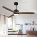 Modern Reversible Wooden Ceiling Fan Dimmable LED
