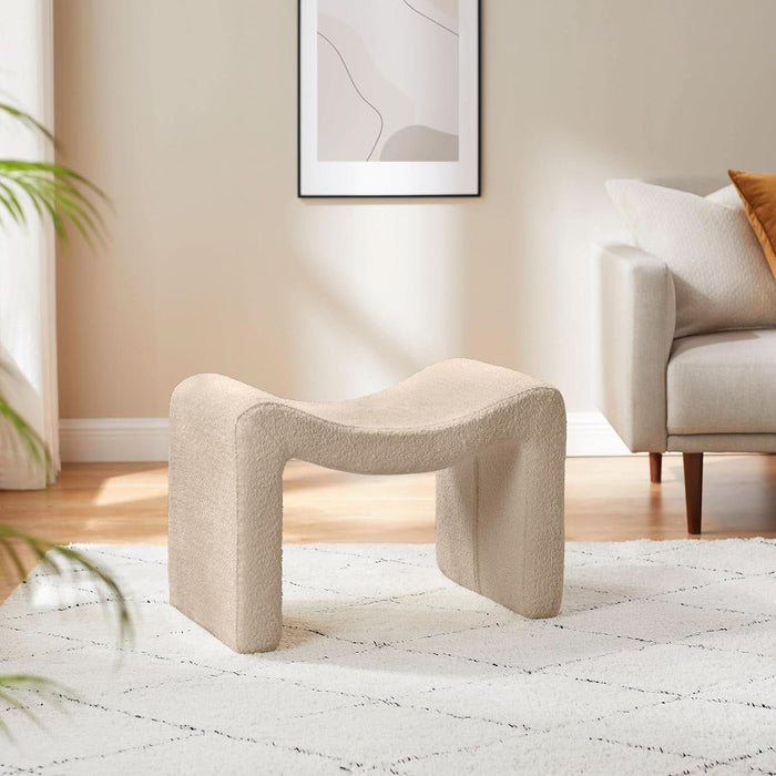 Large Footstool Ottoman, Multi-Functional Modern Foot Stool, Sofa Footrest Extra Seating for Living Room, Entryway, Hallways and Bedrooms, Large, Camel