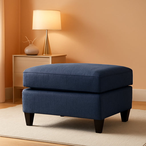 Amity Bay Modern Upholstered Rectangular Ottoman, Blue