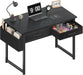32 Inch Small Desk with Drawers, Black