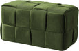 Ottoman Foot Rest Soft and Comfortable Ottoman Square Corduroy Woven Design Sofa Stool (Green-L)