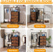 Dresser for Bedroom with Hanging Rack, 3 Drawers Closet with Charging Station, Fabric Chest of Drawers with Clothes Rack, Storage Organzier for Hallway Entryway, Brown