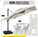 Outdoor Patio Umbrella - 10Ft Cantilever Umbrella for Patio Heavy Duty Offset Umbrellas with Stand, 360 Rotation Double Top Large Table Umbrella on Clearance for Deck Pool Backyard