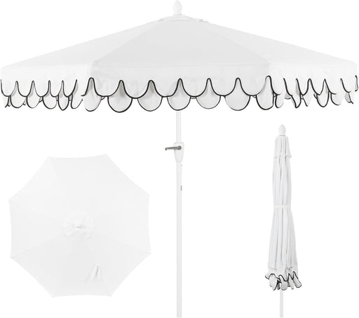 Tracy 9' Scalloped Market Patio Umbrella, White