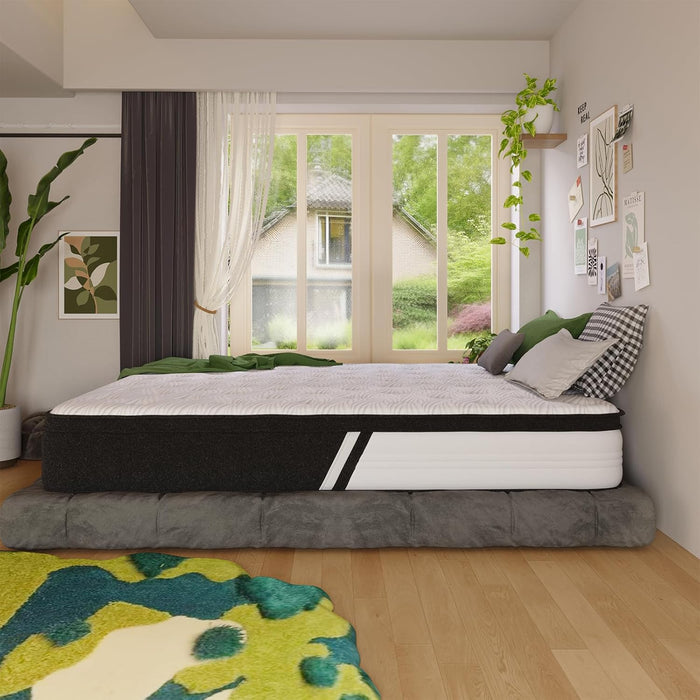 Queen Mattress, 10 Inch Hybrid Mattress with Gel Memory Foam & Pocket Springs, Medium Firm, Certipur-Us Certified