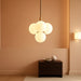 Glass Globe Chandeliers, 4-Light Gold Dining Room Light Fixture, 11In Milk Glass Pendant Lights Kitchen Island Modern Chandeliers for Dining Room Kitchen Living Room Bedroom Hallway Entryway Foyer