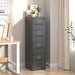4 Drawer File Cabinet, Vertical File Cabinets with Lock for Home Office,Heavy Duty Office Steel Filing Cabinet for Hanging Letters/Legal/A4, Assembly Required (Black)