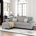 Gray Linen Sectional Sofa with Pillows