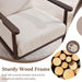 Beige Upholstered Mid Century Accent Armchair 27.1in