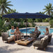 15Ft Large Patio Umbrella with Base, Outdoor Rectangle Umbrella Double-Sided Market Umbrella with Stand for Pool, Deck, Backyard and Garden, Navy