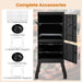 Outdoor Smoker with Double Doors, 2 Detachable Grill Netting Smoking Racks, Charcoal Pan & Water Pan, 4 Air Vents, Thermometer, Vertical Charcoal Smoker for Barbecue Camping Backyard Grill