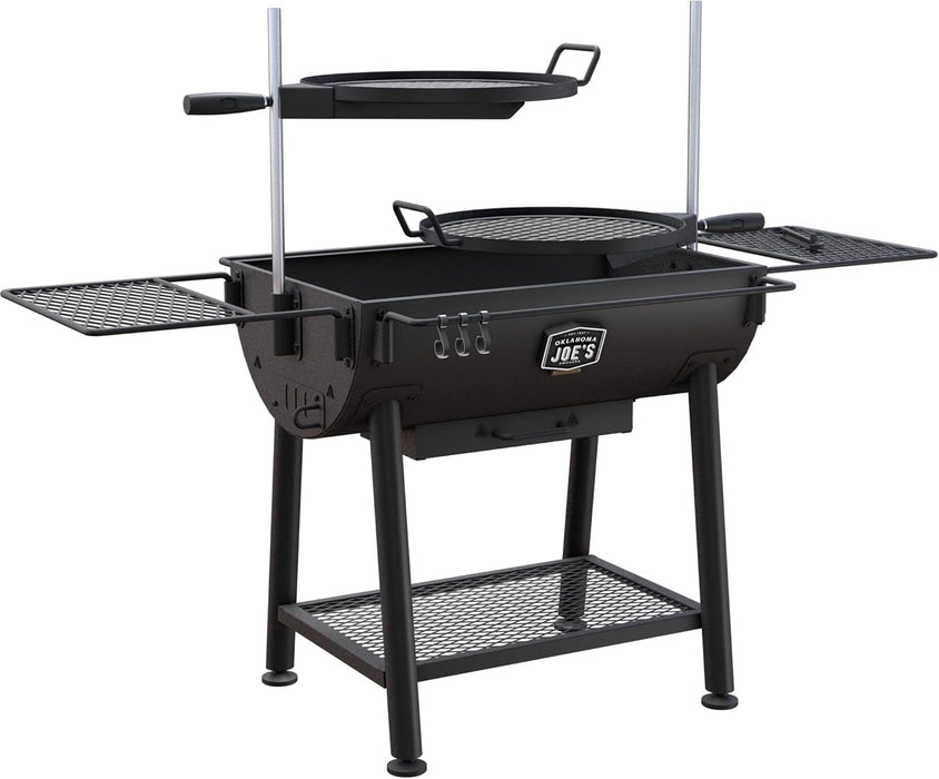 Firecraft Series Modular Open Fire Barrel Charcoal Grill with 480 Sq. In. Cooking Area in Black