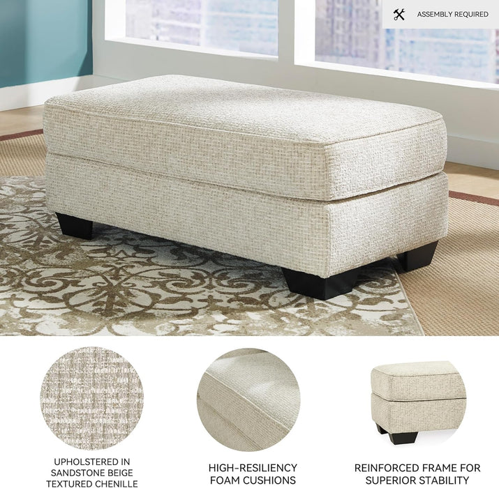 Monaghan Classic Upholstered Ottoman, Beige