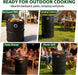 Charcoal Smoker Grill, 20.9" Barrel Charcoal BBQ Smoker, Coated Steel Outdoor Barbecue Grill with 2 Grilling Grates, 1 Hanging Rod, 6 Hooks & Thermometer for Party Backyard Patio Cooking