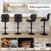 Bar Stools Set of 2, Modern Swivel Counter Height Barstools for Kitchen Island Chairs, Adjustable Fabric Bar Stools with Back for Kitchen Counter Bar, Black