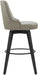 Bar Stools, 360° Swivel Upholstered Bar Stool with Back, 30" H Bar Height Barstools, Set of 2, Faux Leather in Stone Grey