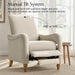 Farmhouse Curved Recliner Chair with Spindle Legs, Linen