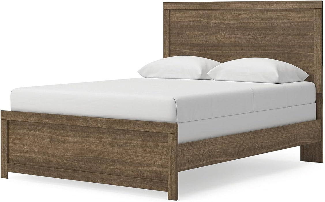 Signature Design by Ashley Jonnifer Queen Panel Bedframe, Bed Frame with Headboard, Engineered Wood and Decorative Laminate, Casual Bedroom Bedframes, Warm Auburn Finish
