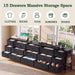 80.7" 15-Drawer Long Dresser for Bedroom, TV Stand for 65-85" Tvs