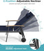 Outdoor Lounge Chair with Pillow, 5-Position Aluminum Chaise Lounge with Wheels & Armrests, 400 Lbs Heavy Duty Patio Pool Chair for Deck, Backyard, Beach & Poolside, Navy Blue