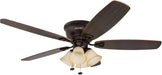 Ceiling Fans Glen Alden, 52 Inch Classic Flush Mount Indoor LED Ceiling Fan with Light, Pull Chain, Quick-2-Hang Dual Finish Blades, Reversible Motor - 50183 (Oil Rubbed Bronze)