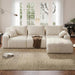 98-Inch Sectional Sofa White Check Premium RightFacing