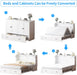 Queen Murphy Bed Cabinet Integrated Charging White