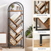 Eight Tier Arched Tree Bookshelf RusticBrown MetalFrame