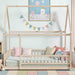 Queen Size Montessori Floor Bed Fence NaturalFinish