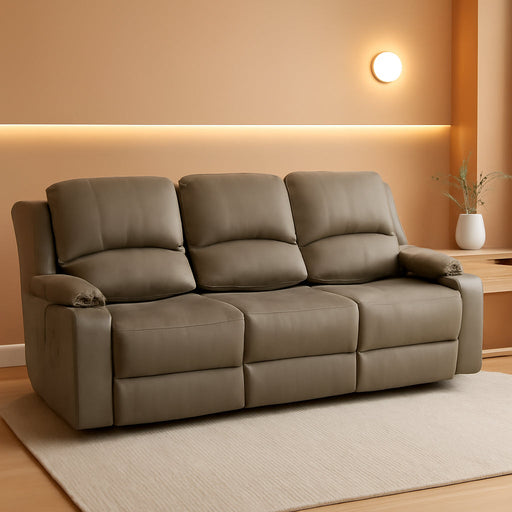 RV Recliner Charles 80" Powered Triple Wall Hugger | Drop down Console | RV Furniture (Putty)