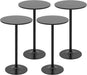 4-Pack 2-In-1 Bar Table with Detachable Pole, Heavy-Duty Metal Base, 24" round Top, 40"/22" Two Convertible Height, Cocktail Pub Table for Dining Room, Restaurant, Kitchen, Black
