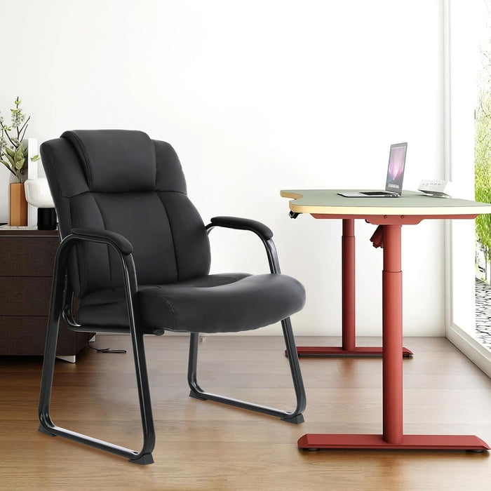 Commercial Leather Reception Chair 500 Lb Capacity