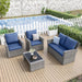 Patio Furniture Set, 4 Pieces Outdoor Patio Furniture Wicker Sectional Sofa Outdoor Patio Set Patio Conversation Sets, Grey