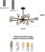 Black Crystal Sputnik Chandelier 12 Lights Adjustable