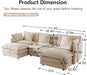 Modular Sectional Sofa Light Coffee Deluxe Configuration