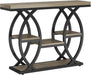 39.4" Console Table, Industrial 4-Tier Sofa Table Entryway Table with Storage Shelves, Narrow Wood Accent Tables with Metal Frame for Small Spaces, Hallway, Foyer, Grey