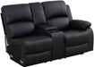 Reclining Sectional Sofa Set, L Shaped PU Leather Recliner Couch with Cup Holder and Storage Console for Home Theater & Living Room, Black