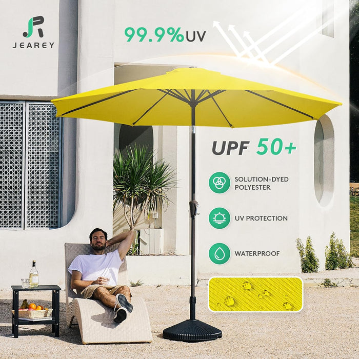 10 Ft Outdoor Patio Umbrella W/Tilt and Crank, Yellow